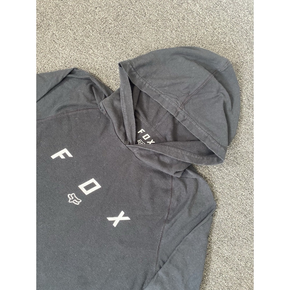 Fox Racing Thermal Knit Hoodie Black Mens XL Pullover Sweatshirt Outdoors Track